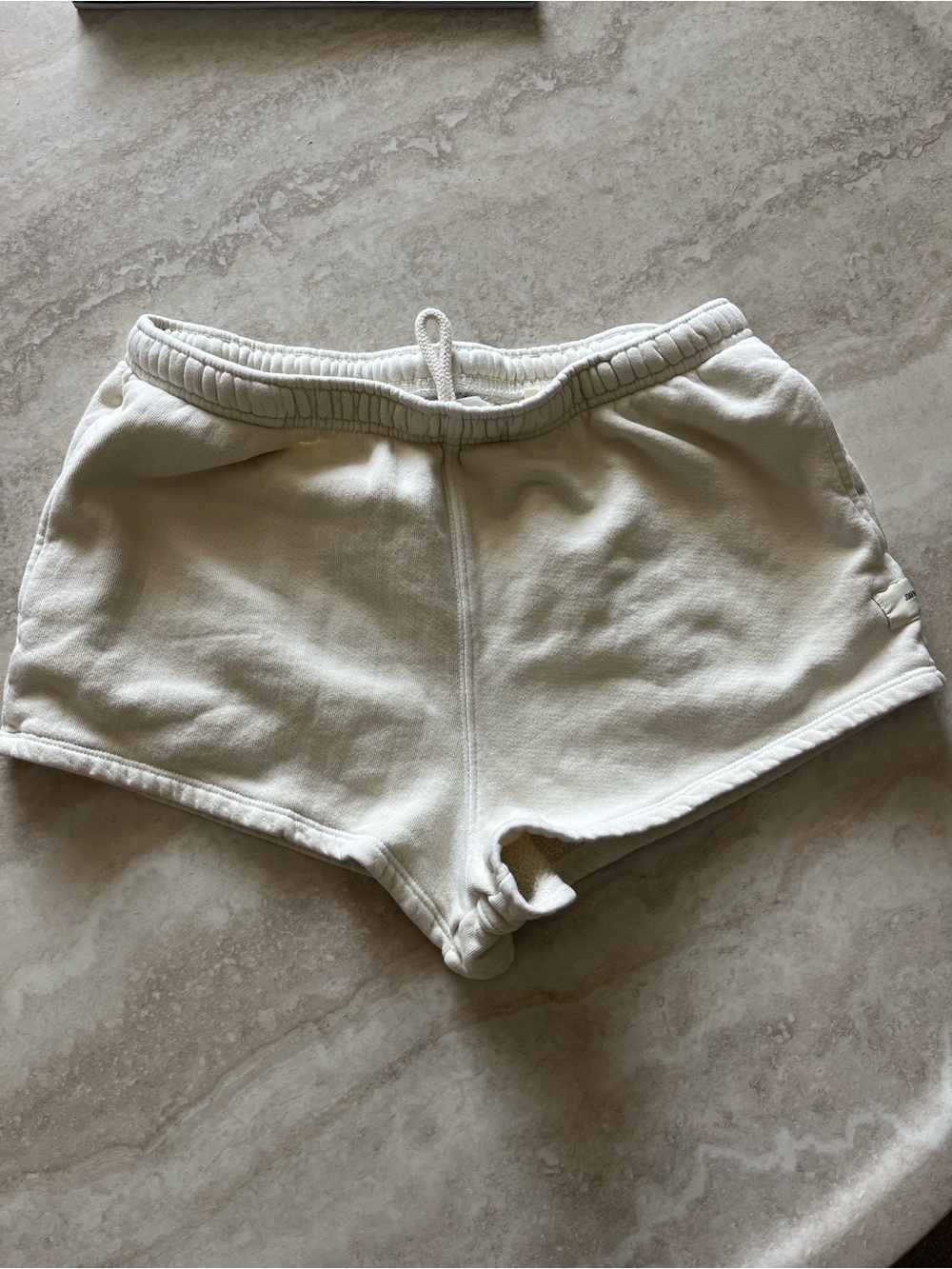 Joah Brown Cream Terry Lounge Shorts with Side Pocket - Picture 2 of 6
